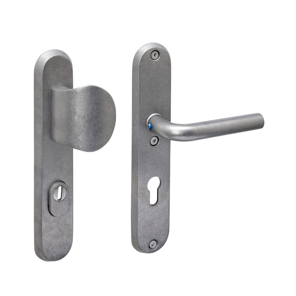 Intersteel Voordeurbeslag ovaalVurano PC 72mm RVS getrommeld - 0034.378836