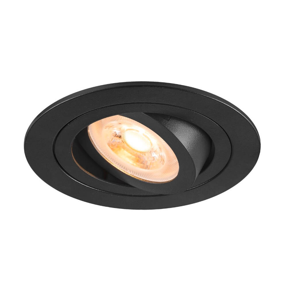 SLV InbouwspotNew Tria 75 rond - zwart - GU10 - 1007375