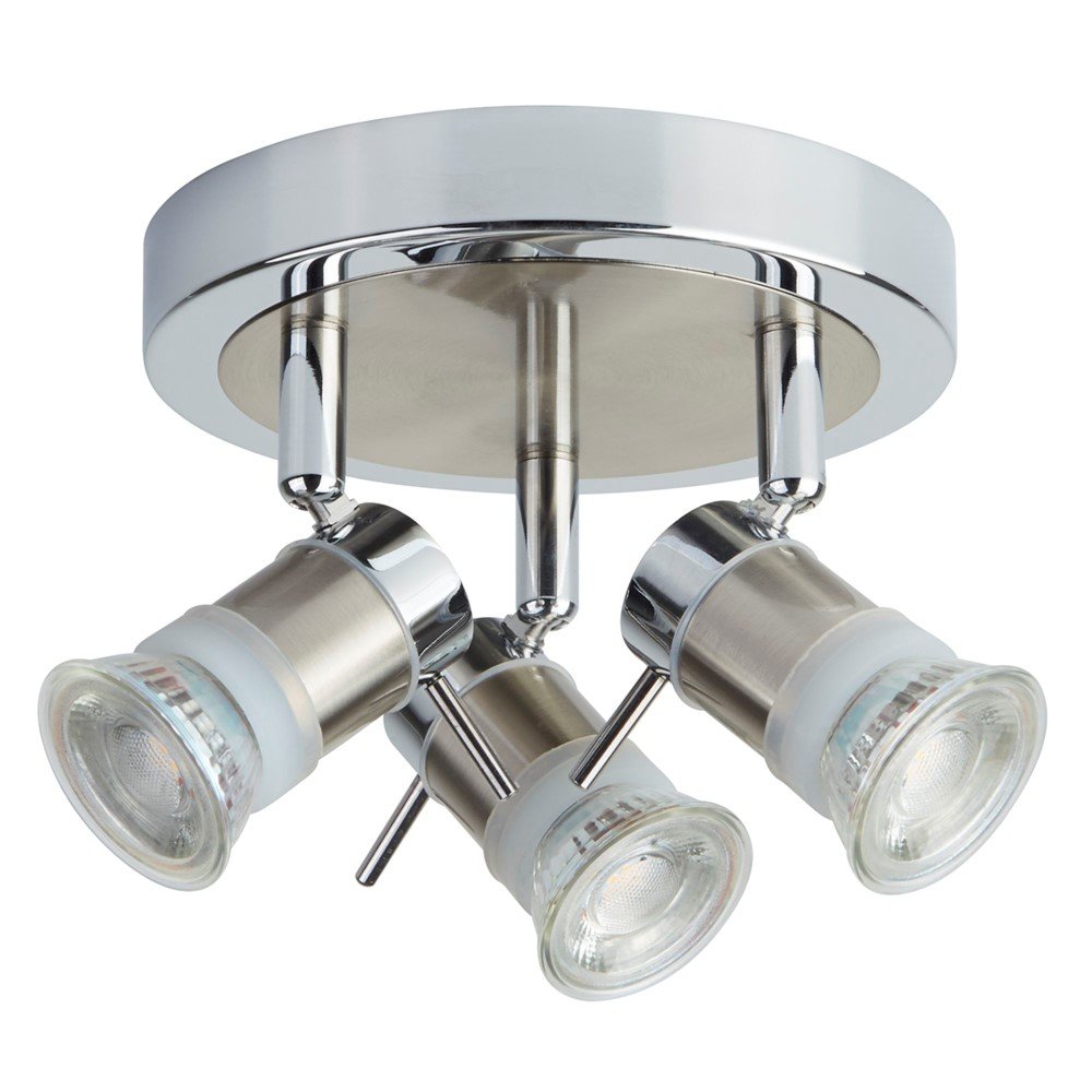 Searchlight Badkamer opbouwspot Aries 3-lichts grijs - 7443CC-LED