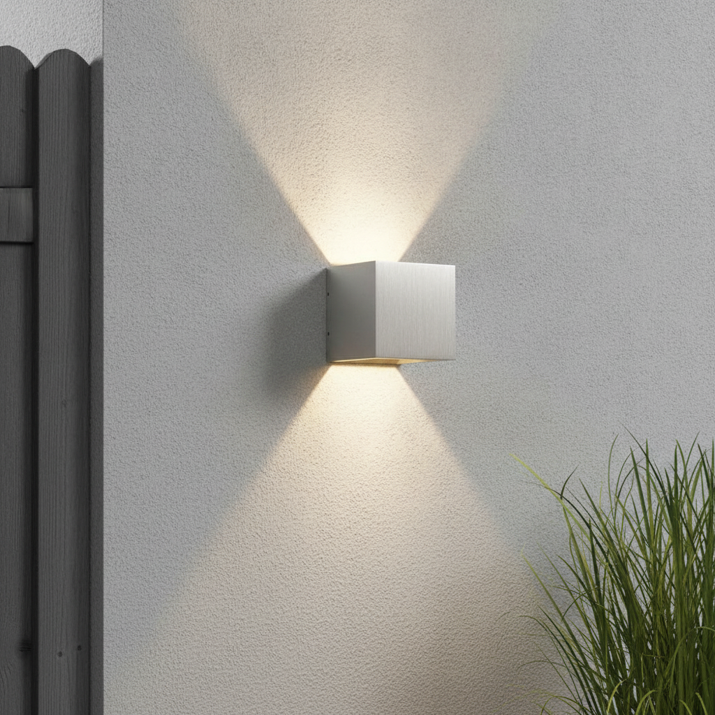 Artdelight Buitenlamp up downCube 10cm-aluminium - WL CUBE ALU