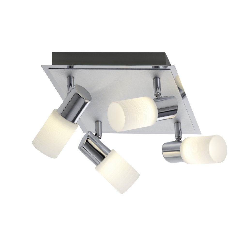 Trio Design plafondspotSeries 8214 Square 4-lichts metaalgrijs met chroom - 821430405