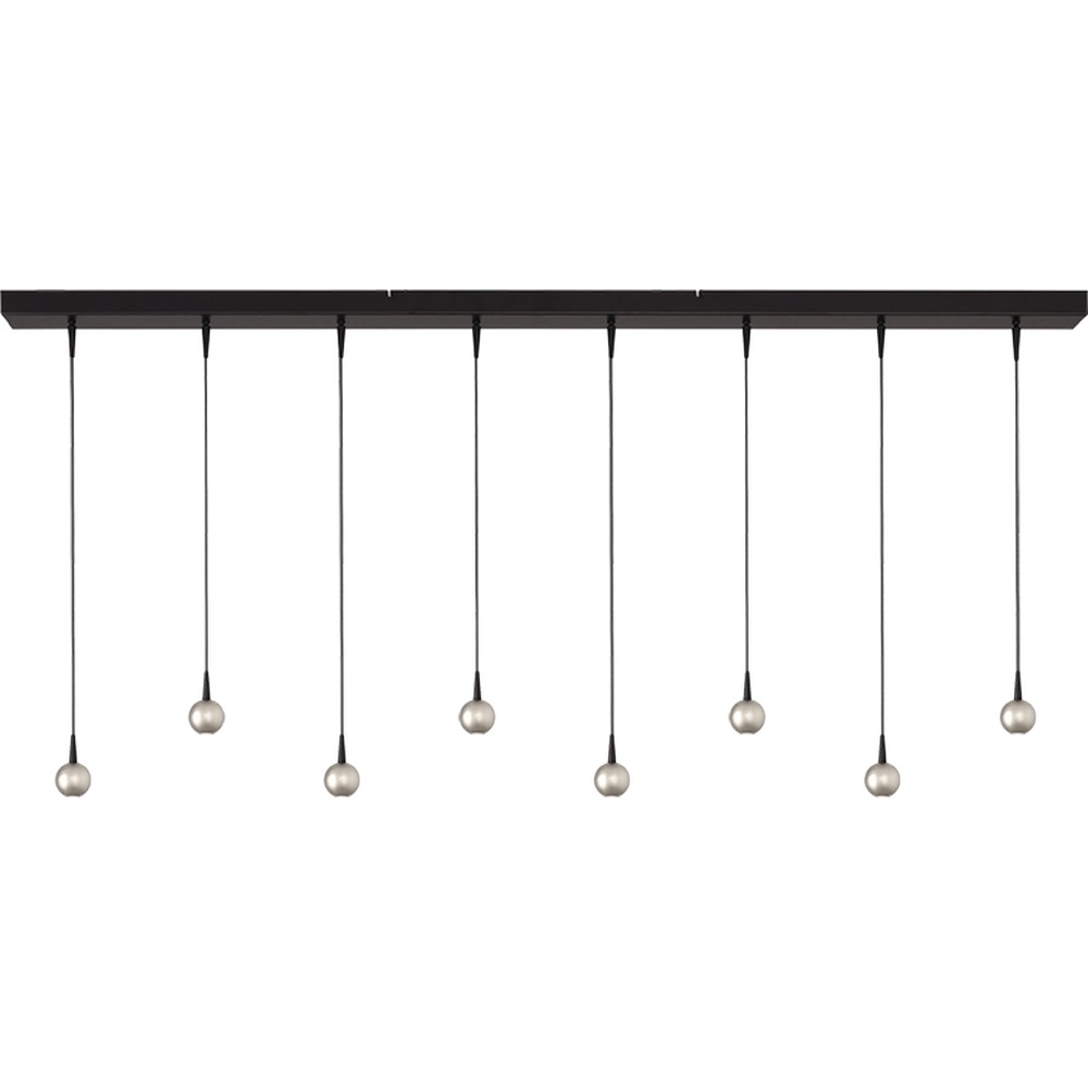Masterlight 8-lichts hanglamp Talana zwart met nikkel Ø6cm DTW - 2411-05-37-160-8