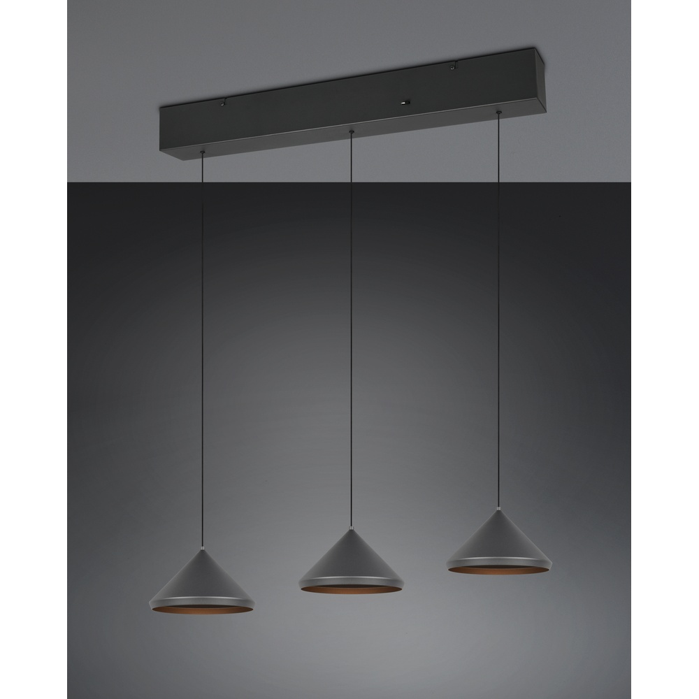 Trio 3-lichts hanglampLaguna zwart - 336210332