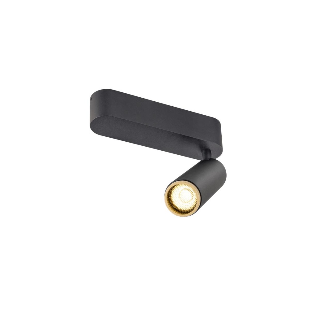 SLV OpbouwspotGrip! M zwart met goud 3000K - 1009071