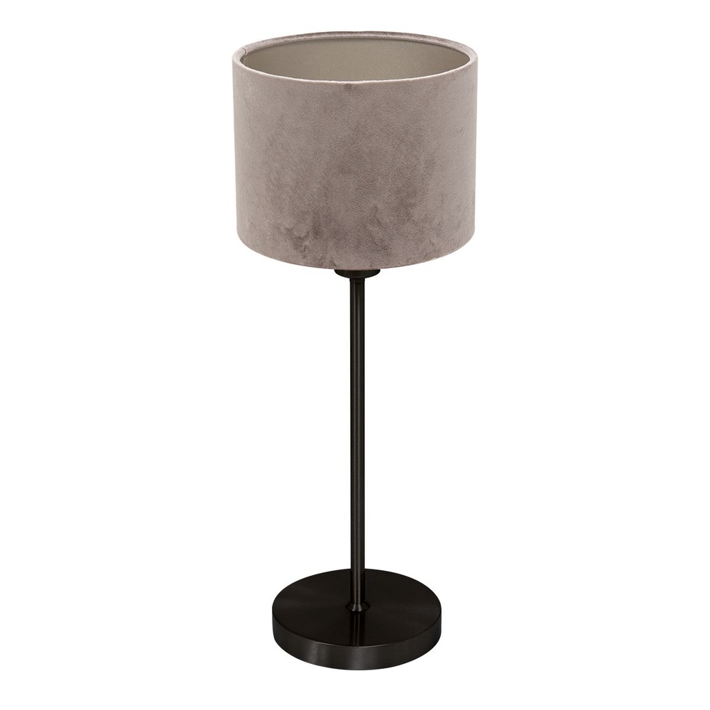 Steinhauer Zwarte tafellampNoor met grijze kap - 4423ZW