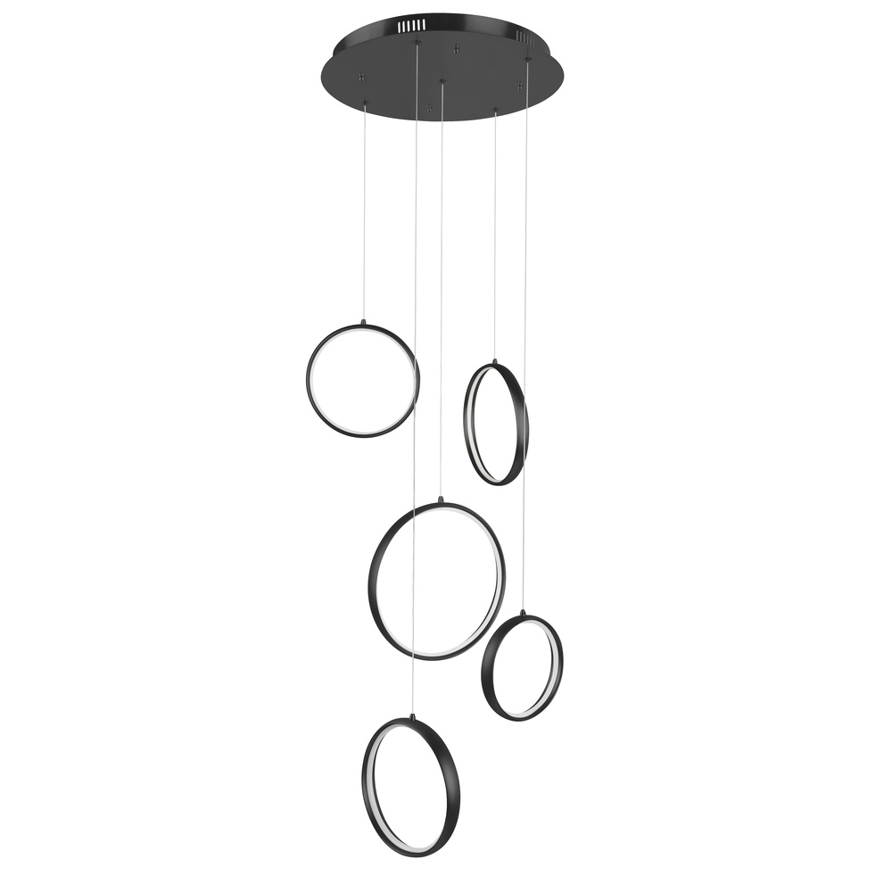 Highlight Design hanglamp Olympia zwart 5 cirkels - H5799.01