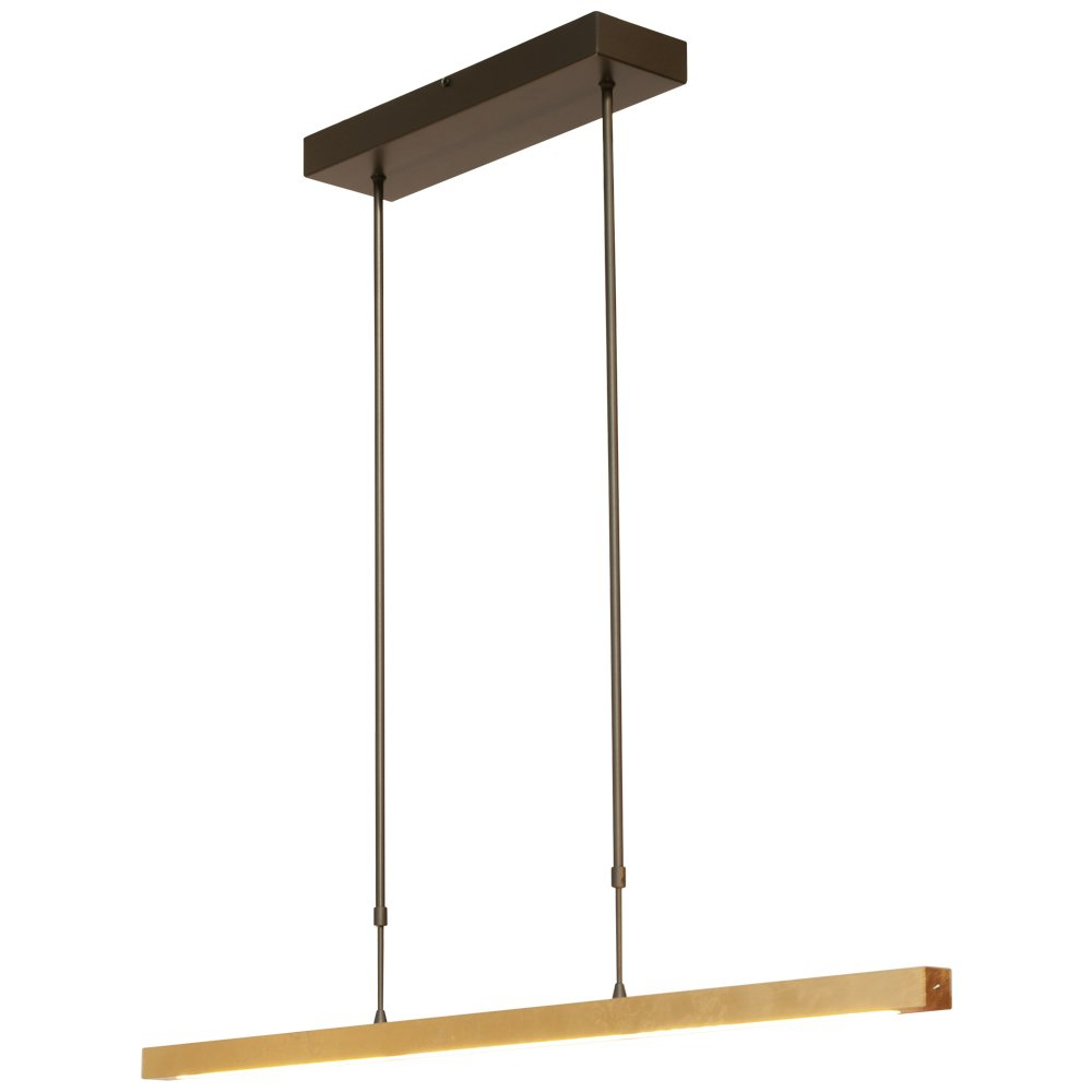Masterlight Zwarte hanglamp Real 3 met goud 100cm - 2975-GL-S-2XP-DW