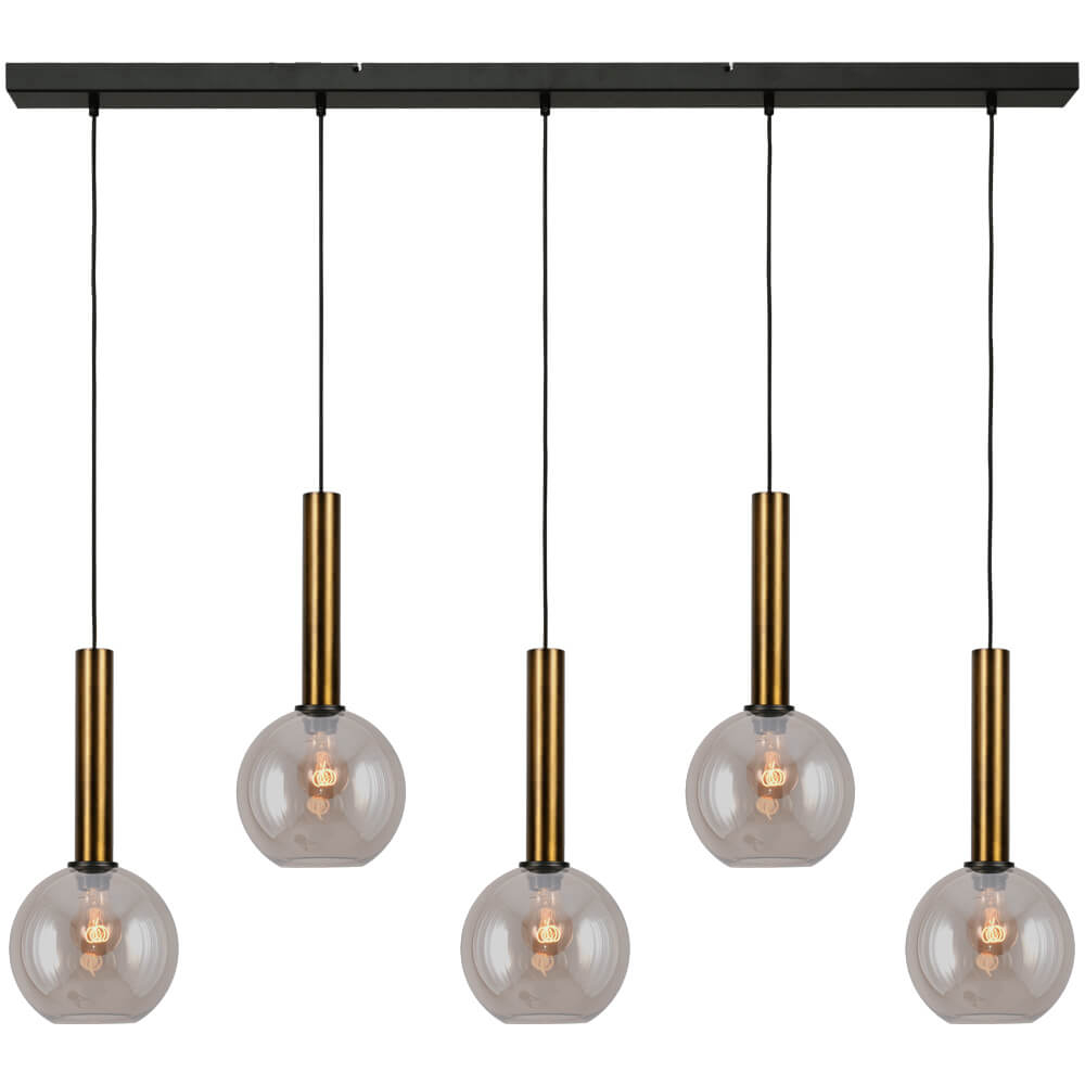 Masterlight HanglampBella 2 Antiek messing met goud glas - 2981-10-130-5-02-20
