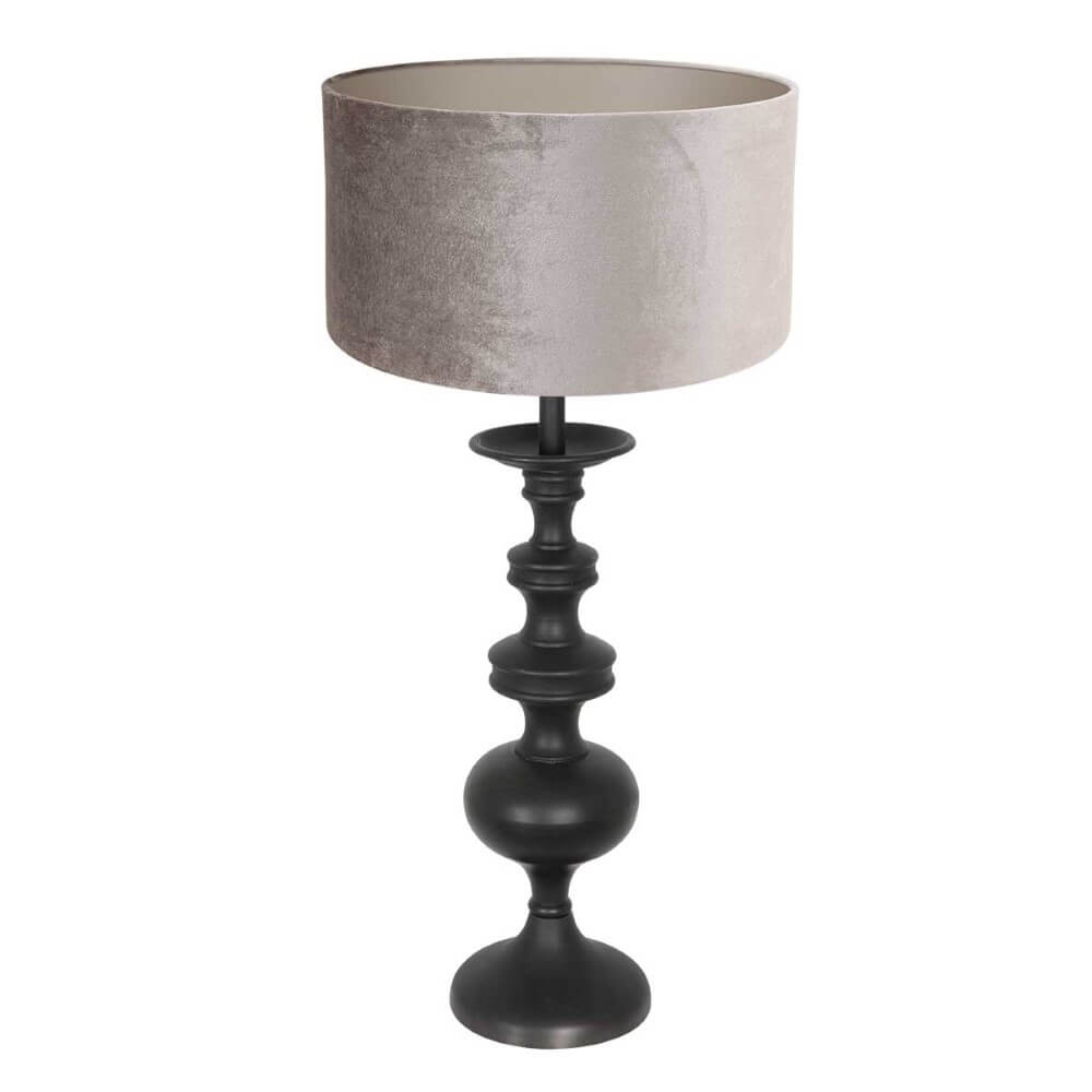 Steinhauer Klassieke schemerlampLyons C met taupe velours kap - 3483ZW