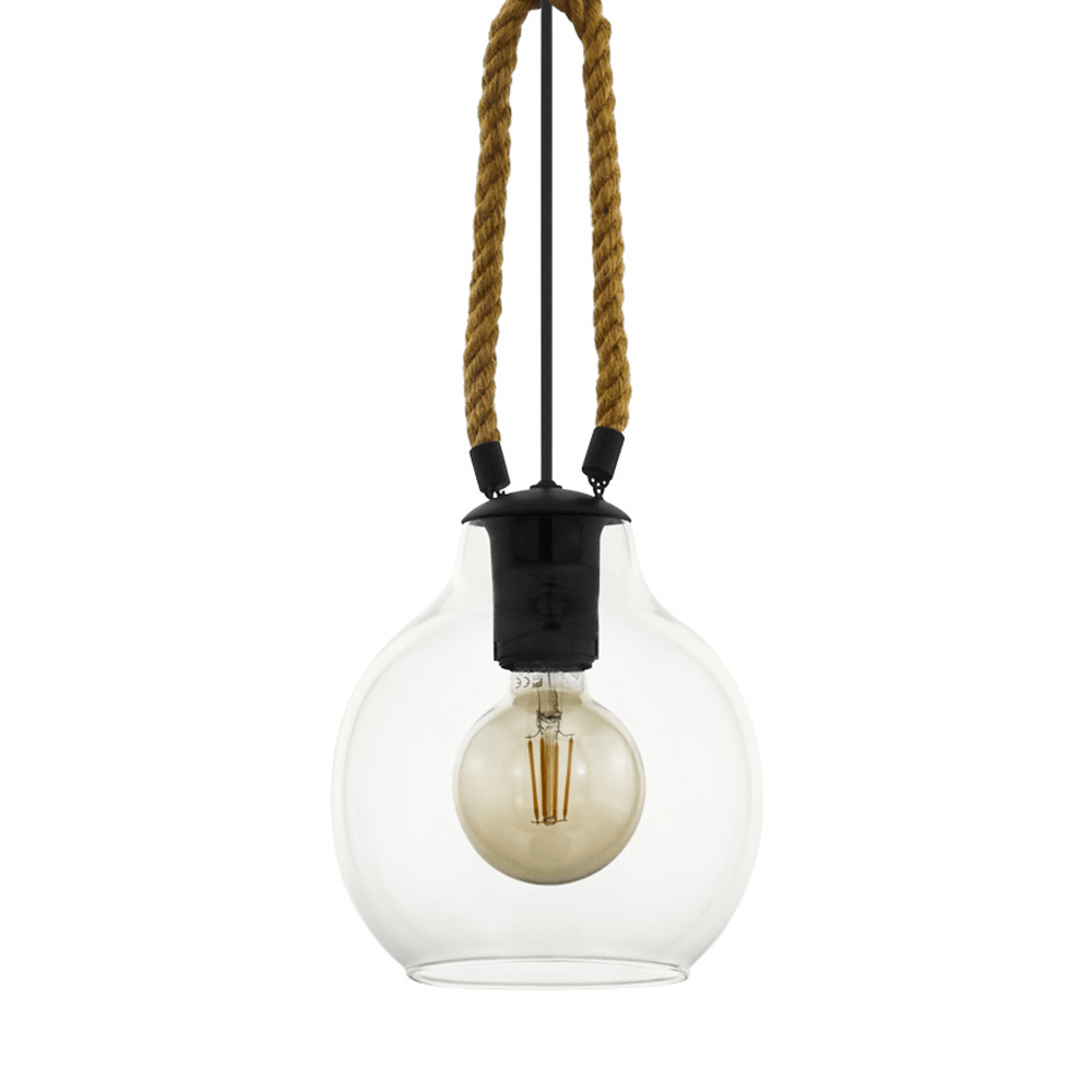 Eglo Glas hanglamp Roding met touw - 43617