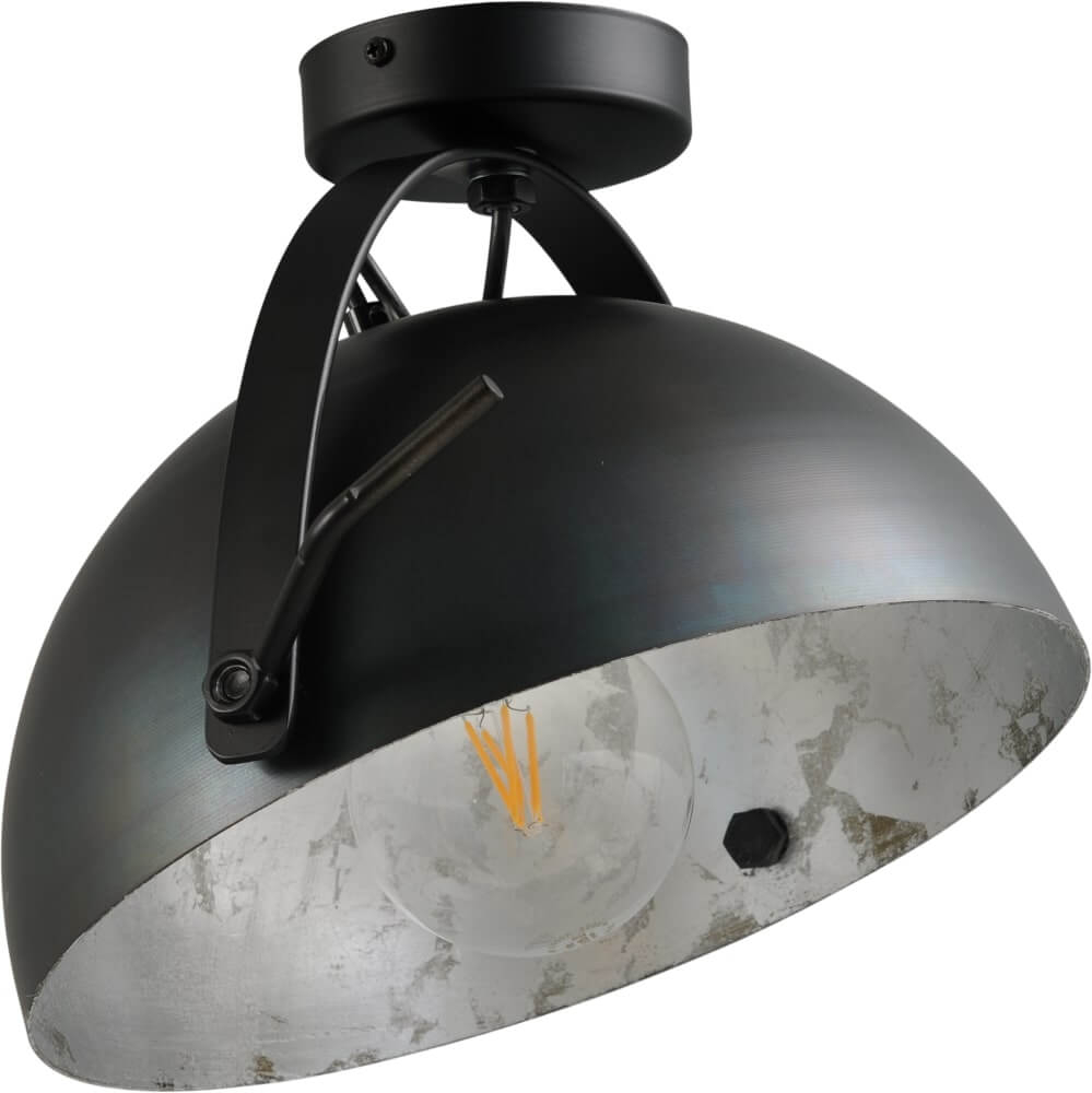 Masterlight Landelijke plafondlamp Larino 30 zwart met zilver - 5199-30-37-B