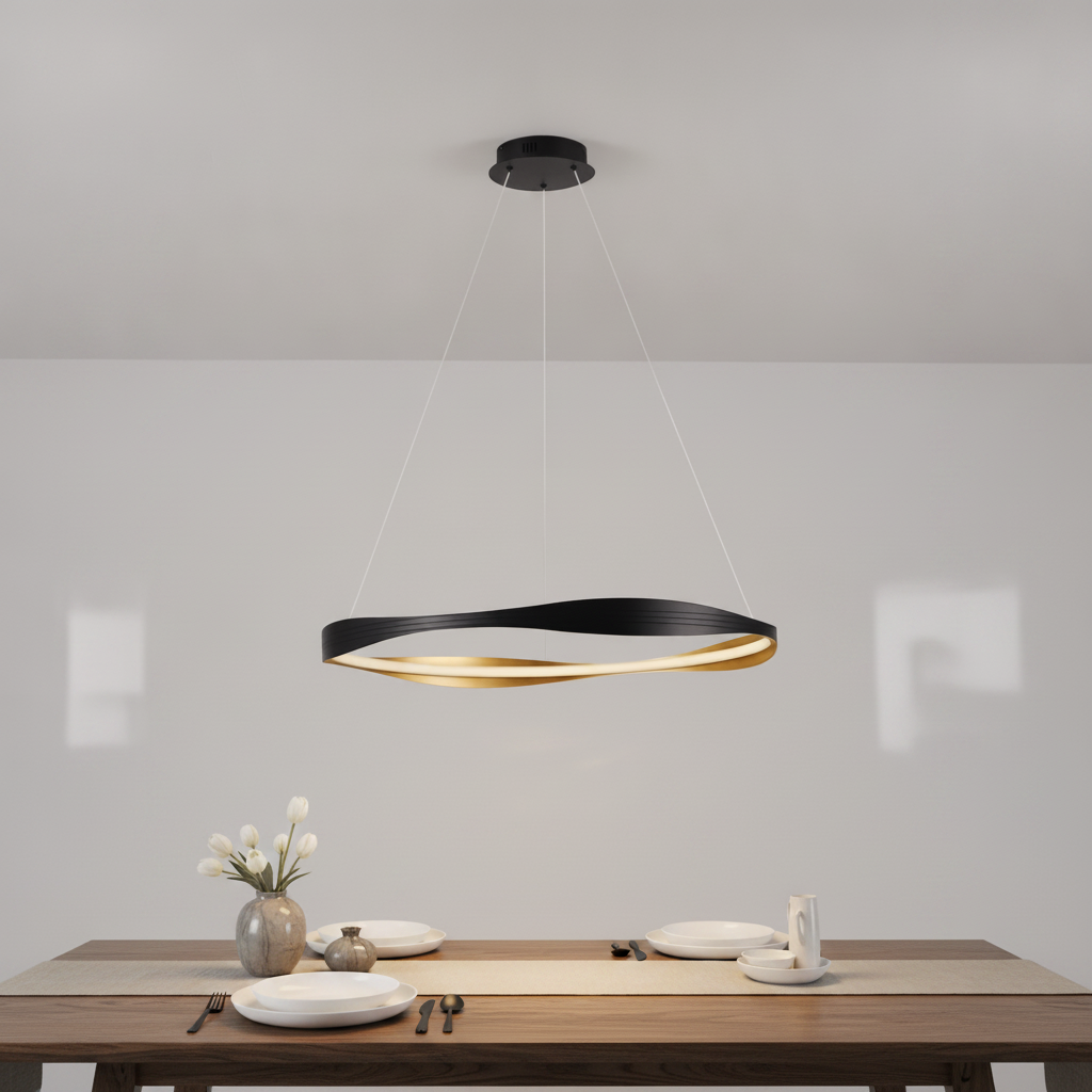 Lyora Design hanglampDobi Ø 80cm zwart met goud - 110927