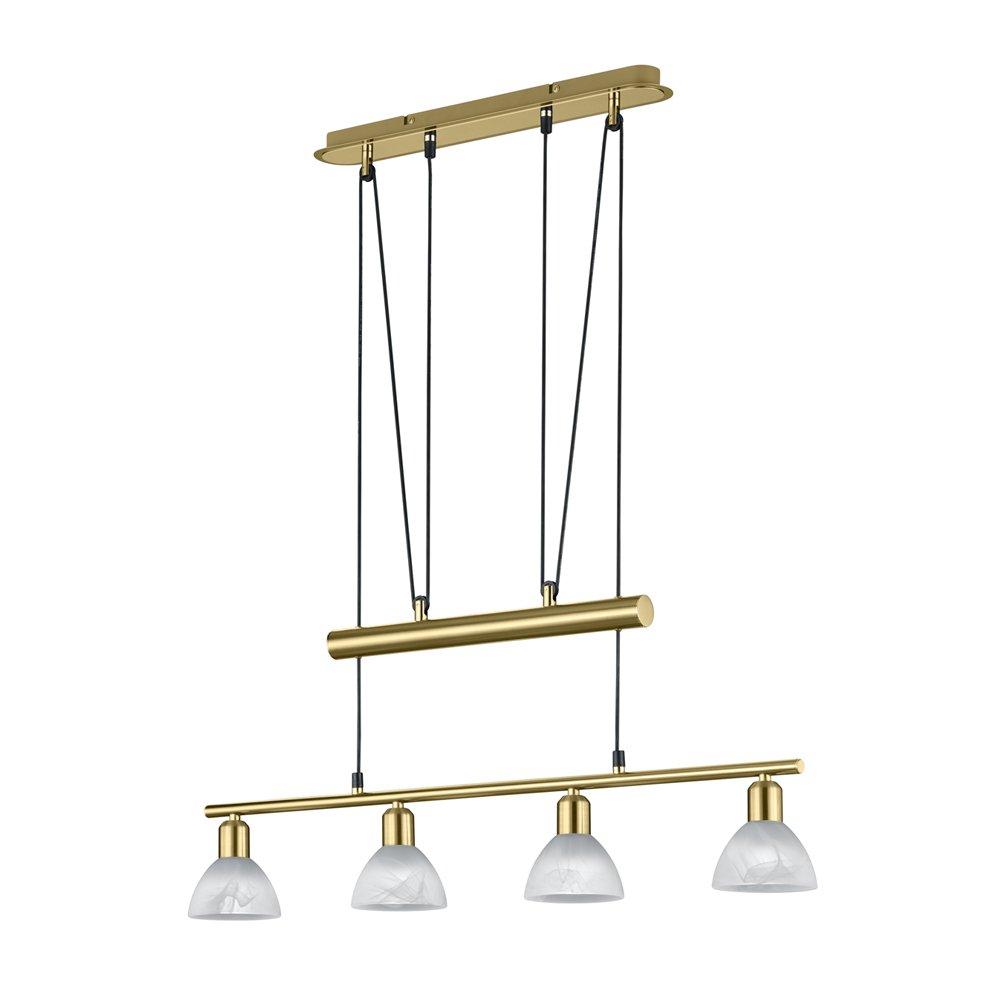 Trio Landelijke hanglampLevisto 4-lichts goud - 371010408