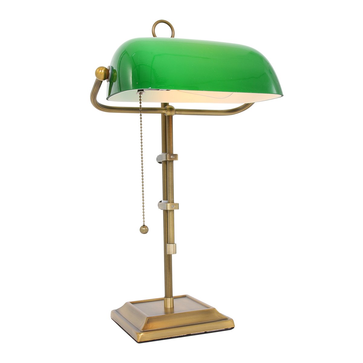 Steinhauer BankierslampAncilla goud met groen - 7961BR