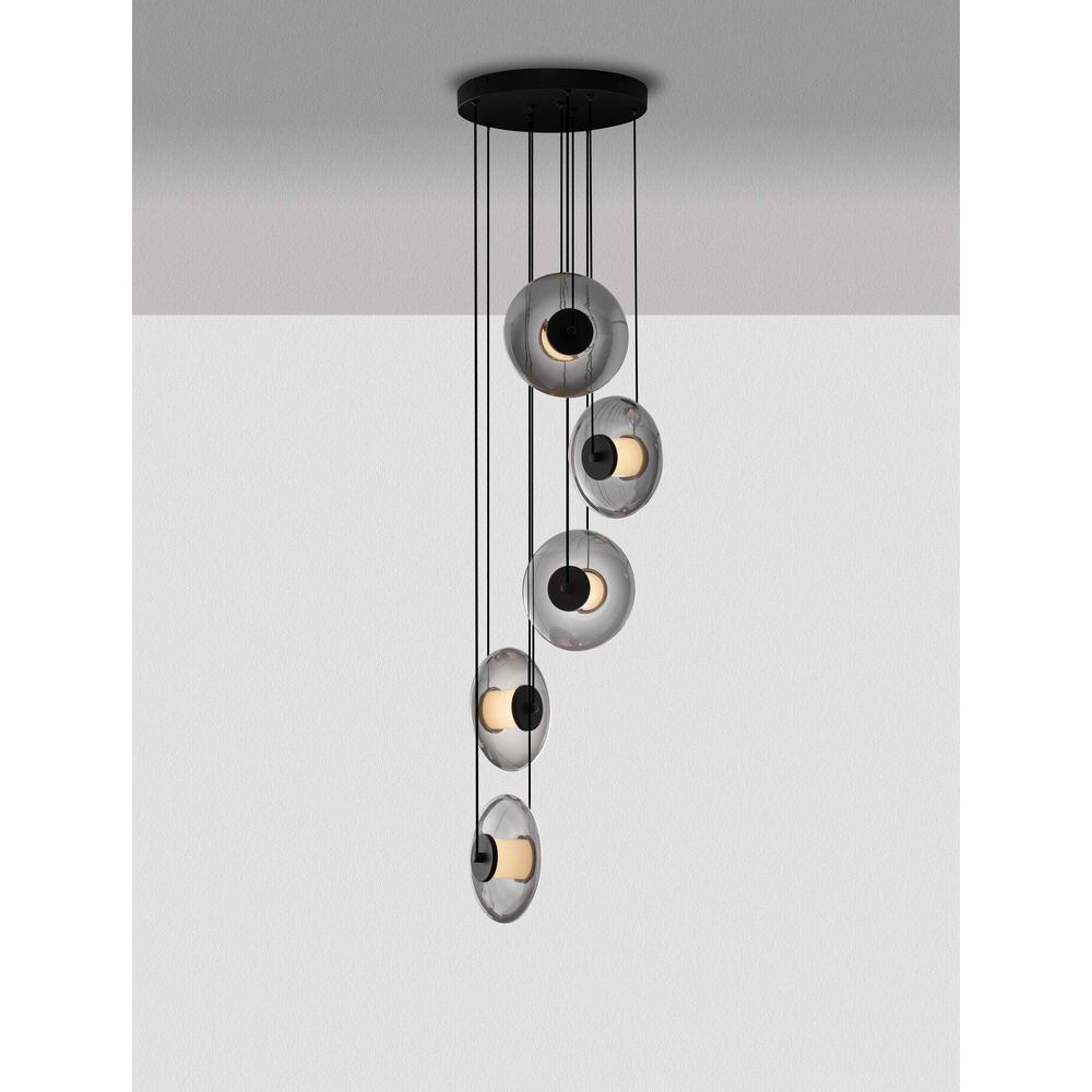 Lyora Unieke hanglampBallet zwart 5-lichts rond - 110944