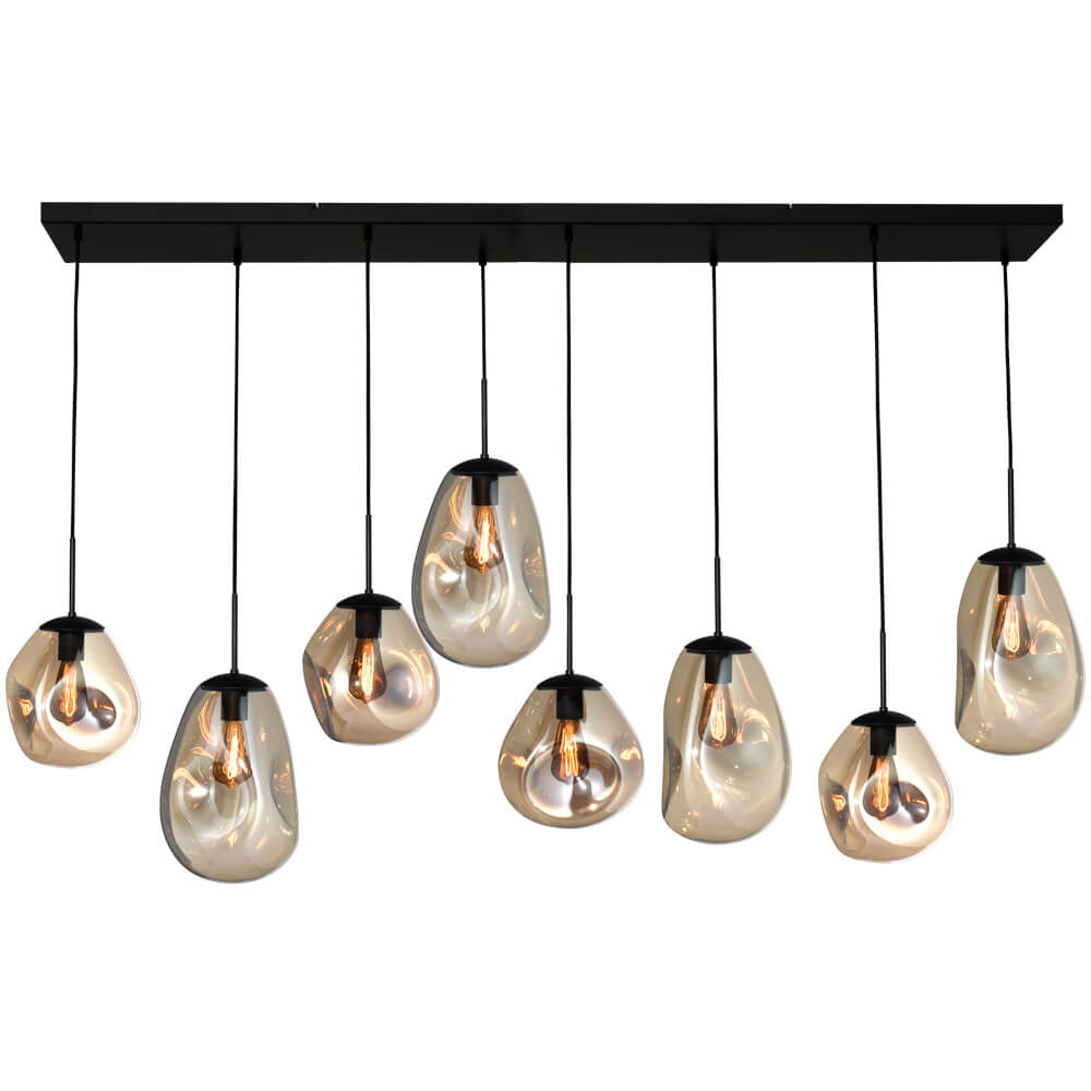Masterlight Hanglamp Lava 8x goud glas - 2761-05-160-25-80212