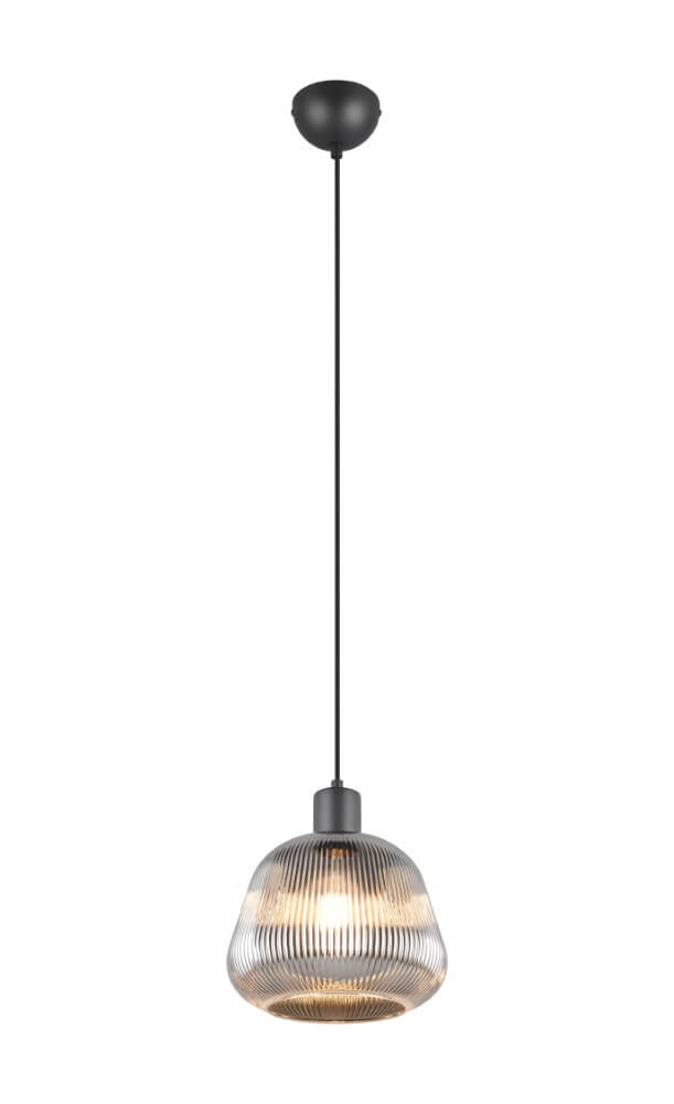 Trio Hanglamp Tarifa met geribbeld glas - 362800132