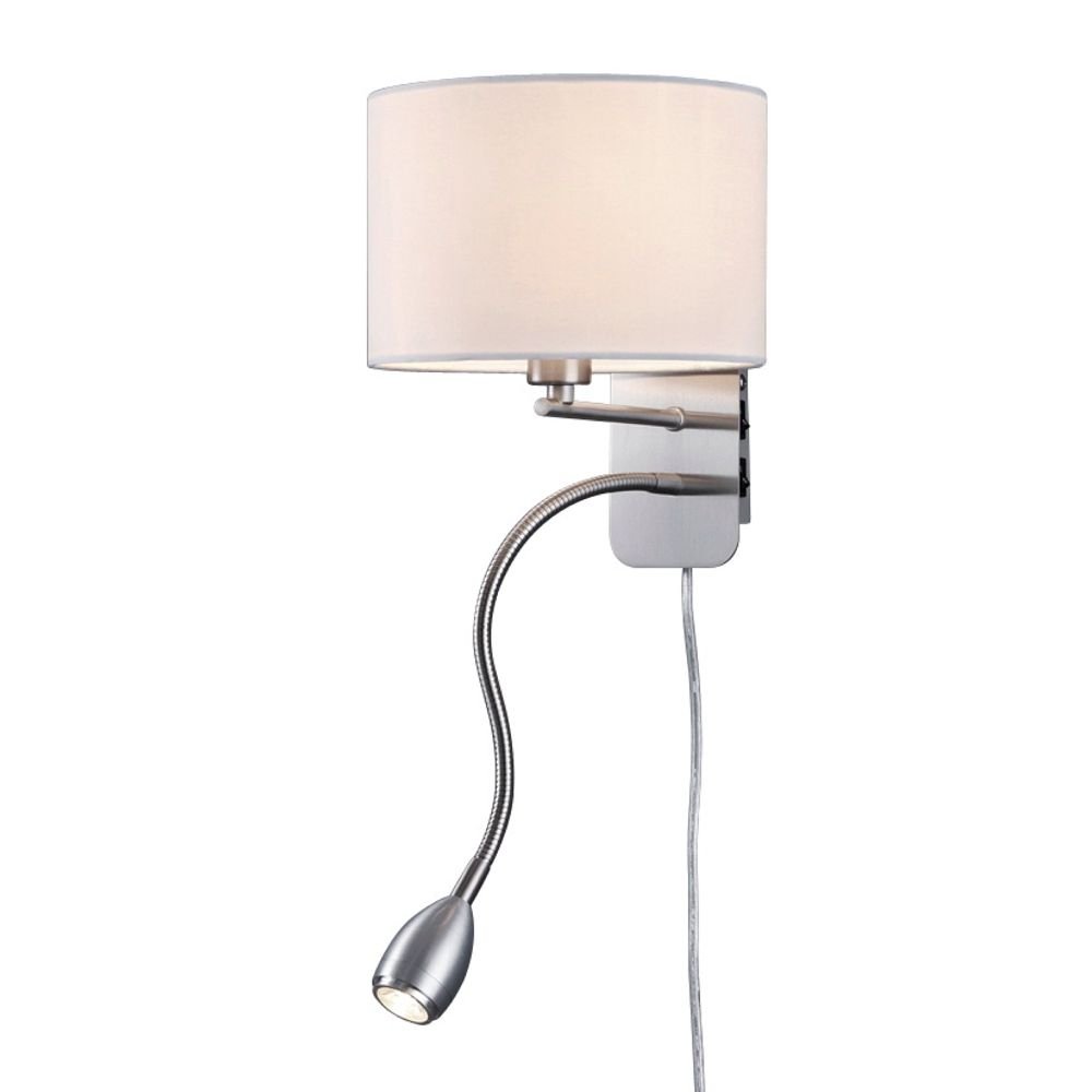 Trio Wandlamp Series 2711 met leeslamp en witte kap - 271170201