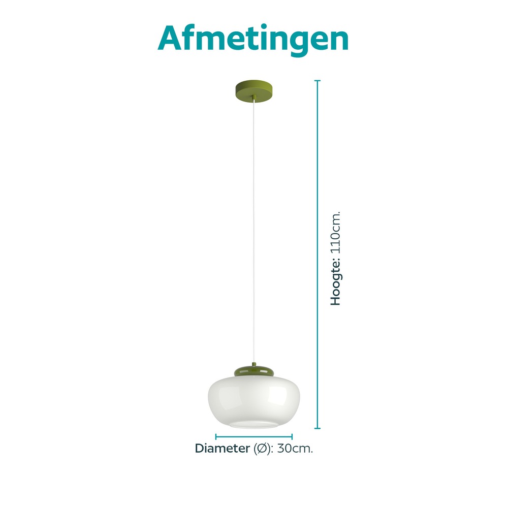 Design hanglamp Berardelli wit met groen Ø 30cm Eglo 9008606404957
