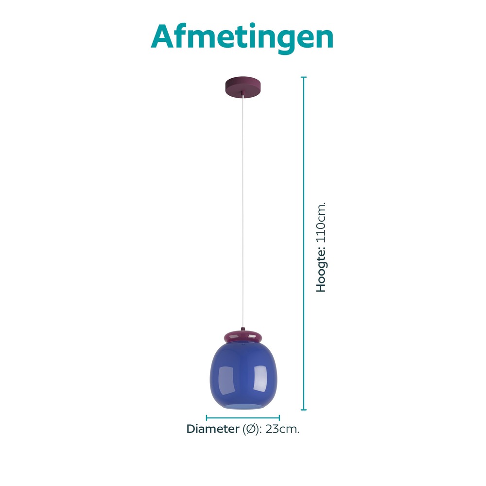 Design hanglamp Berardelli blauw met paars Ø 23cm Eglo 9008606404940