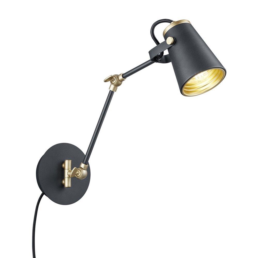 Trio Design wand leeslampEdward zwart met goud - 208870132