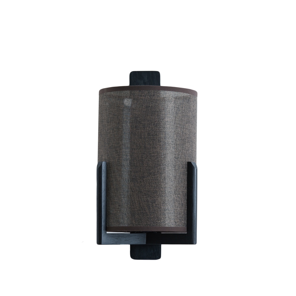 Light & Living Danish design wandlamp Litto zwart met linnen - 3128783