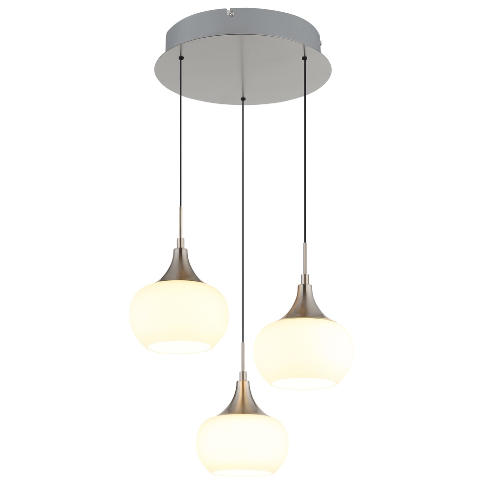 Globo Design hanglampLui 3-lichts nikkel - 31449321