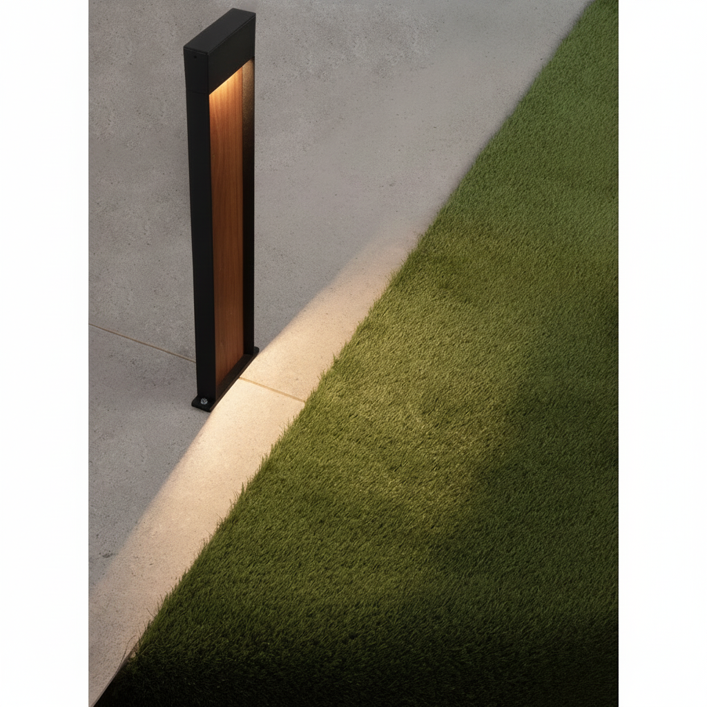 Lyora Design tuinlampNoray zwart met hout 78cm - 2700K - 9031054