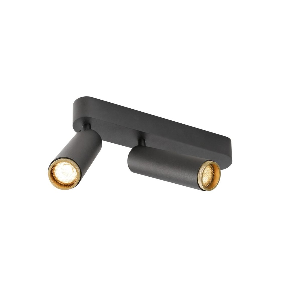 SLV OpbouwspotGrip! M 2-lichts zwart 2700K - 1009078