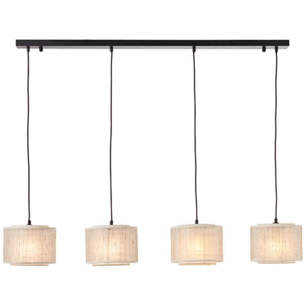 Brilliant HanglampOdar 4-lichts zwart met zandkleur - 99482/09