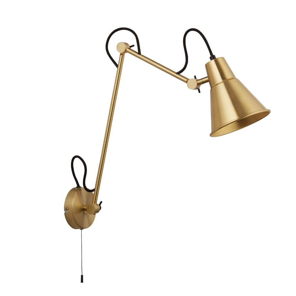 Searchlight Uitklapbare wandlamp Swing Arm goud - 7403PB