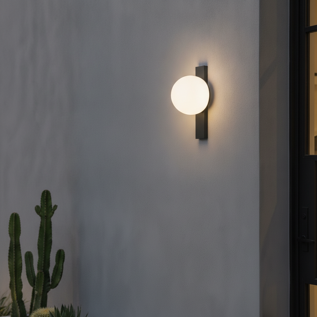 Lyora Unieke wandlampRemi zwart met witte bol - 9050597