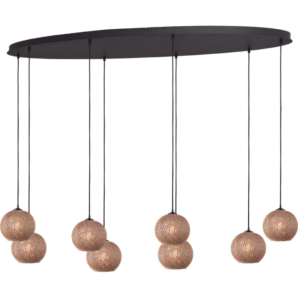 Masterlight 8-lichts hanglampCorda ovaal rotan Ø 20cm - 2239-05-160-60-8-20