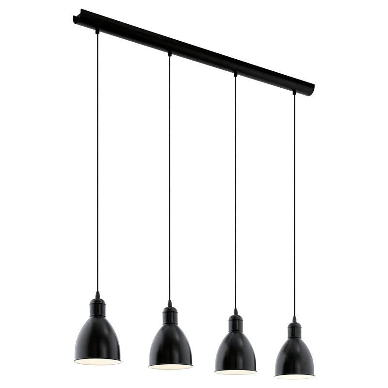 Eglo Landelijke hanglamp Priddy 4-lichts zwart - 49466