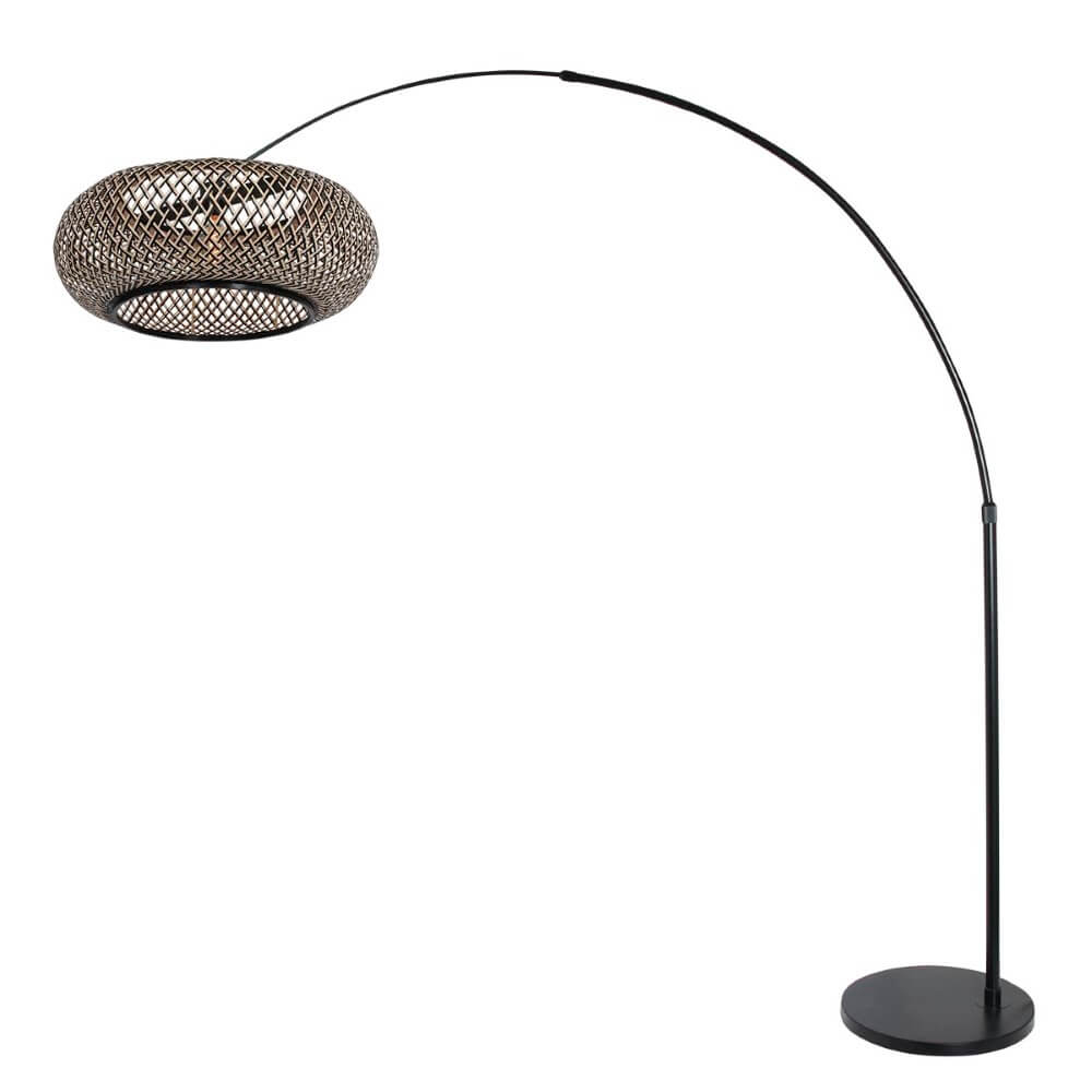 Steinhauer Rotan booglampSparkled zwart - 7508ZW