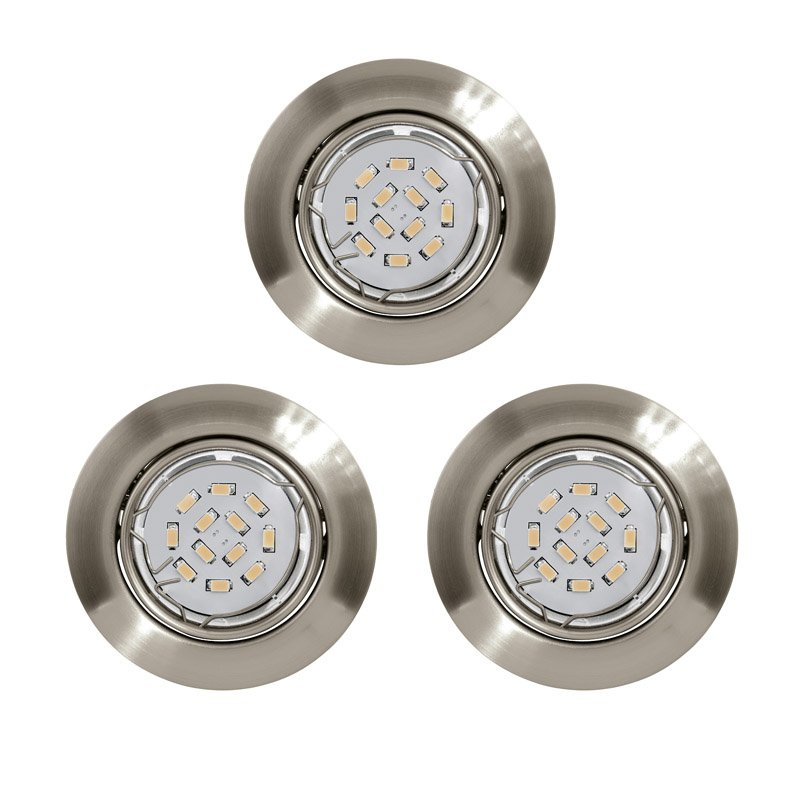 Eglo Inbouw spot Peneto Round 8,7cm set van 3 nikkel mat - 94408