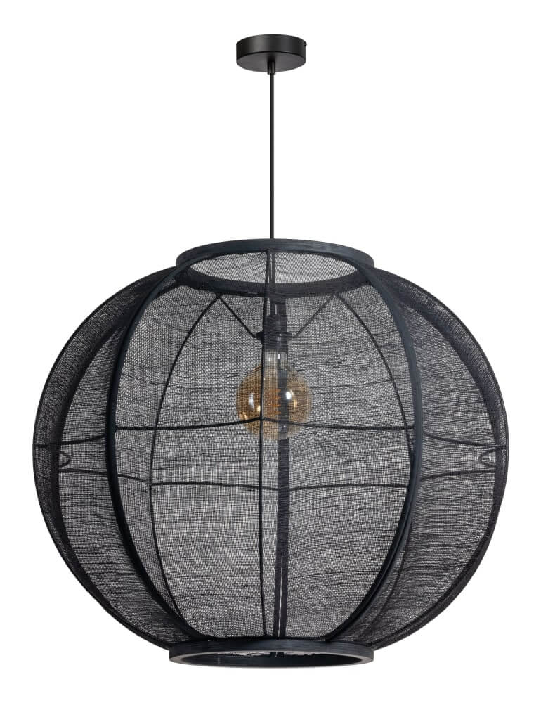 ETH Bohemian hanglamp Fabric zwart Ø 78cm - 05-HL4042-30