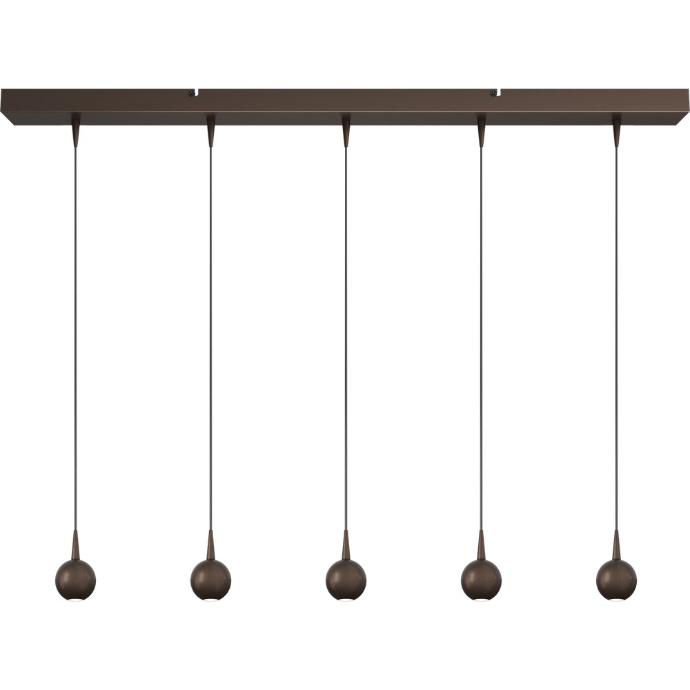 Masterlight 5-lichts hanglamp Talana 100cm cacao bruin Ø 6cm DTW - 2411-15-15-100-5