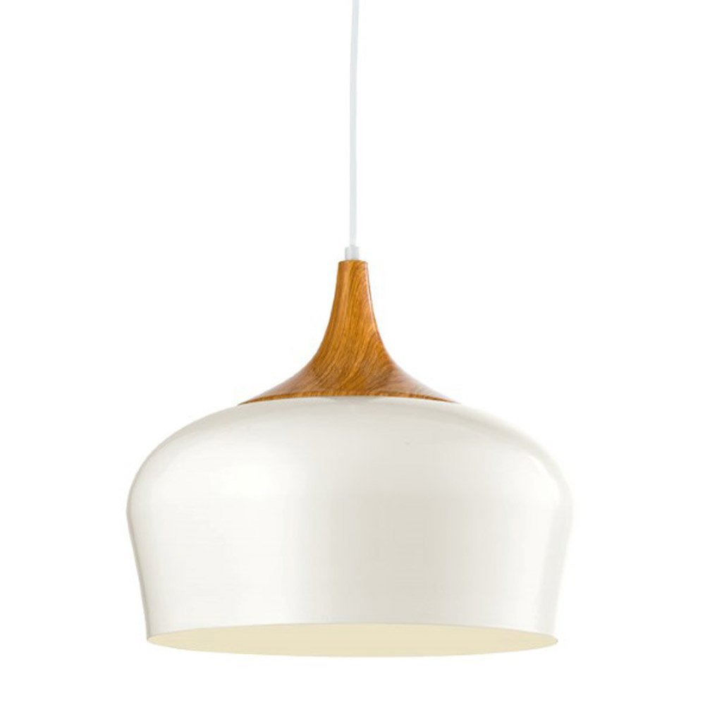 Eglo Hanglamp Obregon wit met houtbruin - 95383
