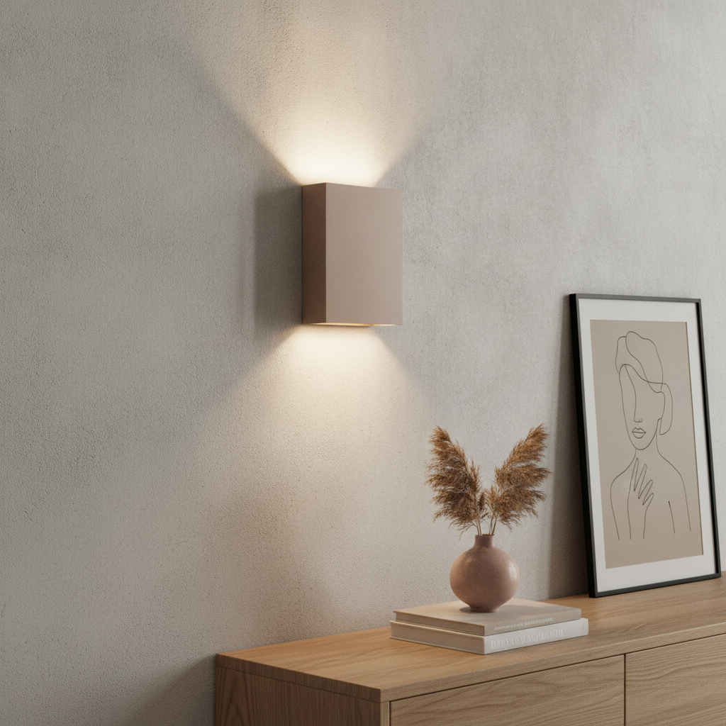 Artdelight Strakke wandlamp Memphis brons geborsteld - WL MEMPHIS BG