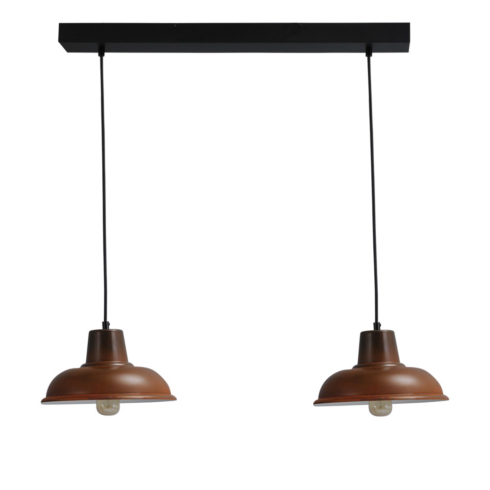 Masterlight Landelijke eettafellamp Industria 2x26 2-lichts bruin met zwart - 2045-25-06-S-70-2