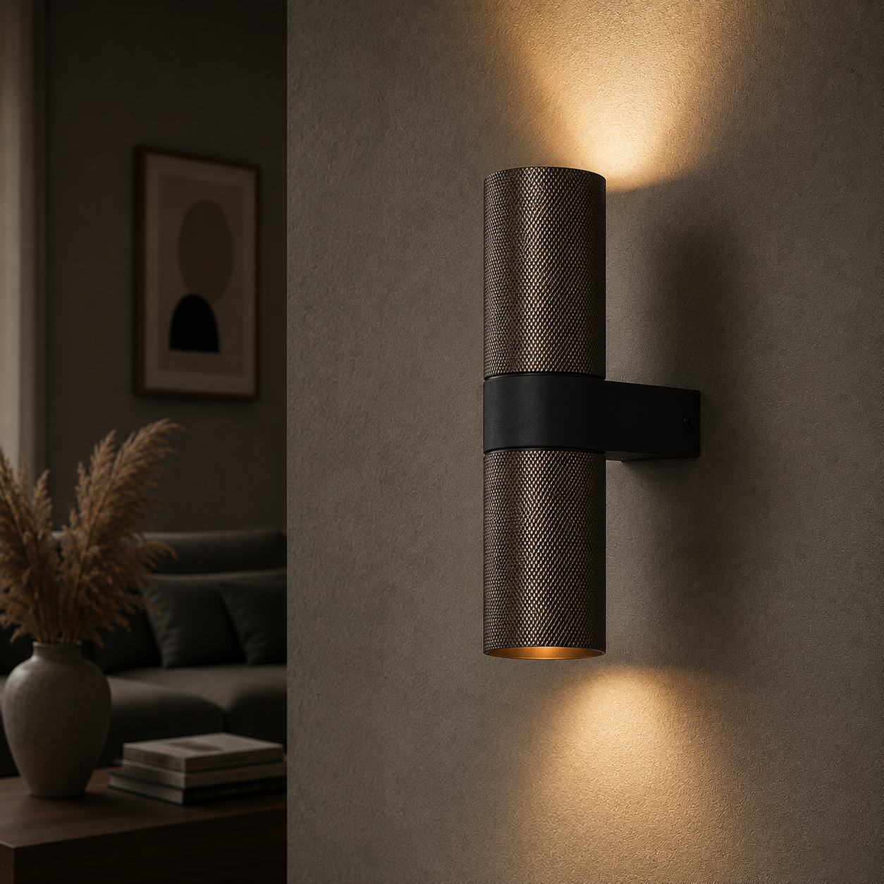 Artdelight Wandspot structuur Grana Bruin met zwart - WL GRANA BN