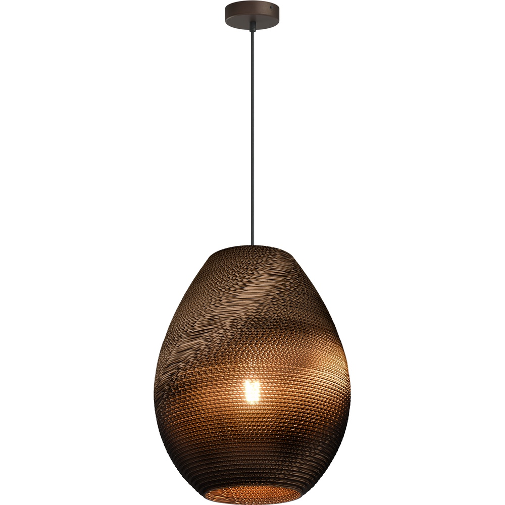 Masterlight 1-lichts hanglampCarta Pineapple Think-paper cacao Ø 39cm - 2560-15-39