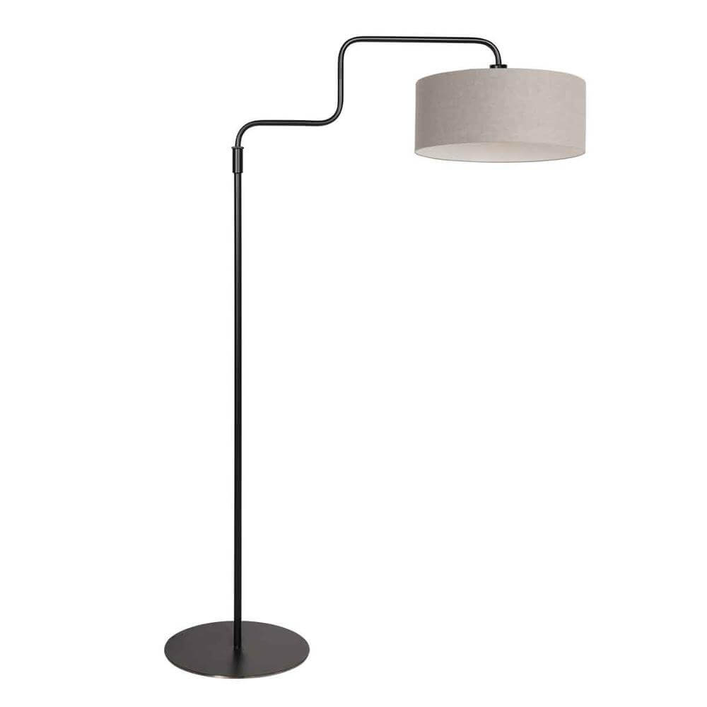Steinhauer VloerlampBloeba zwart met grijze kap - 4163ZW