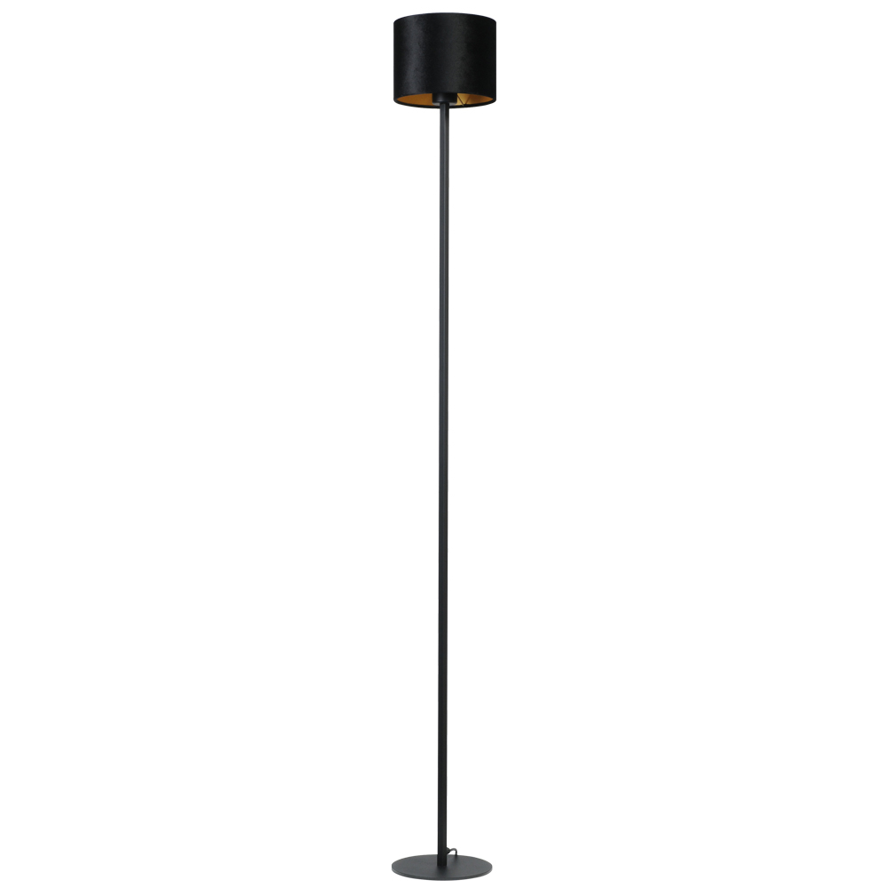Masterlight Zwarte vloerlamp Venus 175cm met zwarte lampenkap - 1470-05-05-155