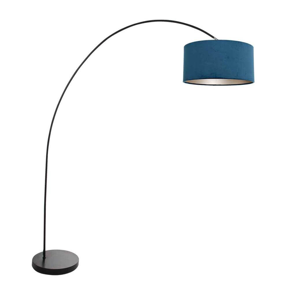Steinhauer BooglampSolva zwart met blauwe kap - 3900ZW