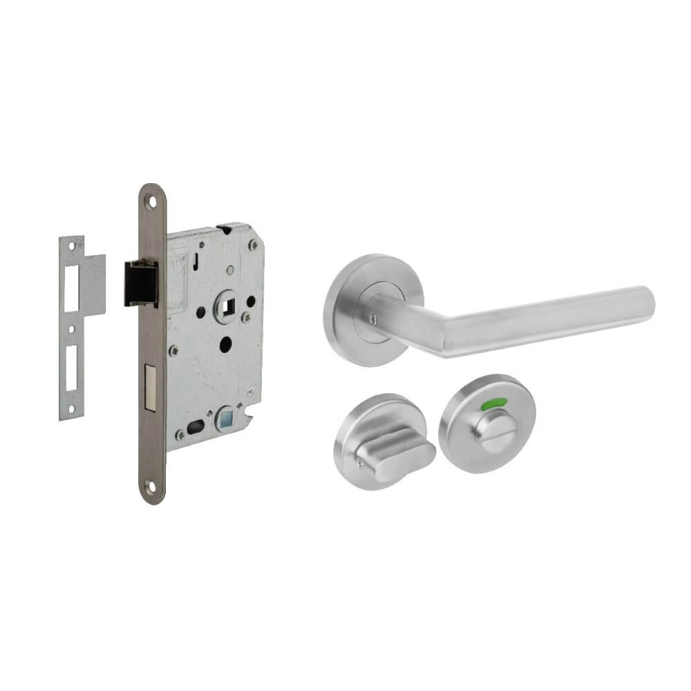 Intersteel Compleet deurklinksetHoek 90 toilet RVS - 0035.210006