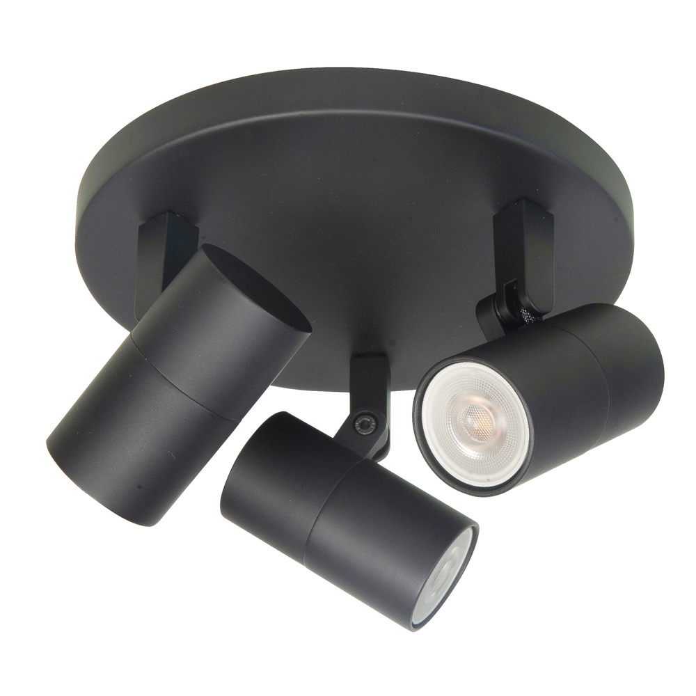 Highlight Zwarte opbouwspotPiccolo 3-lichts rond - S7442.01
