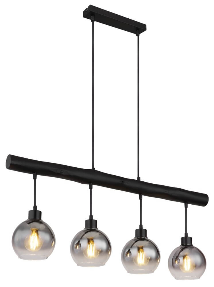 Globo Hanglamp Moitas 4-lichts zwart - 15656-4HB