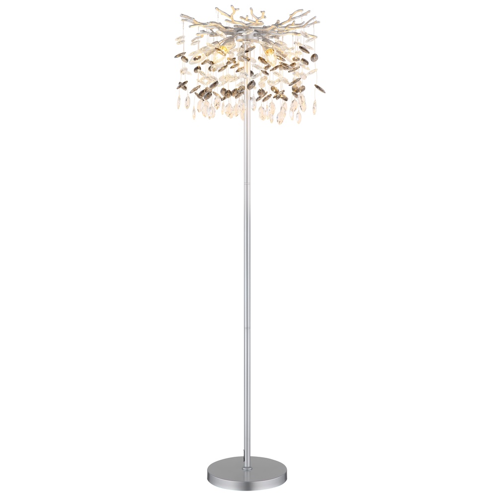 Globo Vloerlamp Queena zilvergrijs Ø 46cm - 64138SS